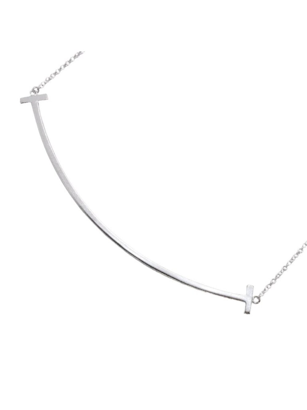 Tiffany & Co Necklace T Smile Large 18k White Gold